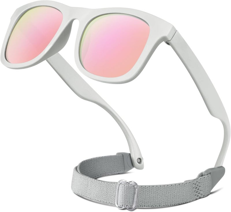 RIVBOS Baby Sunglasses Boys&Girls with Strap UV400 Polarized Flexible for Toddler,Infant and Newborn(0-24month) RBK0231 - Image 1
